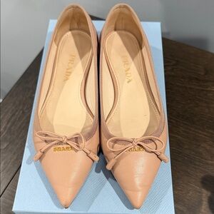 Prada Pink Leather Flats
